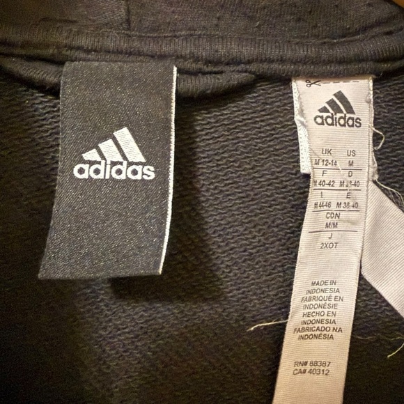 Adidas 3 Stripe Full Zip Up Hoodie Jacket Women Size Medium Black Athleisure - Picture 3 of 10